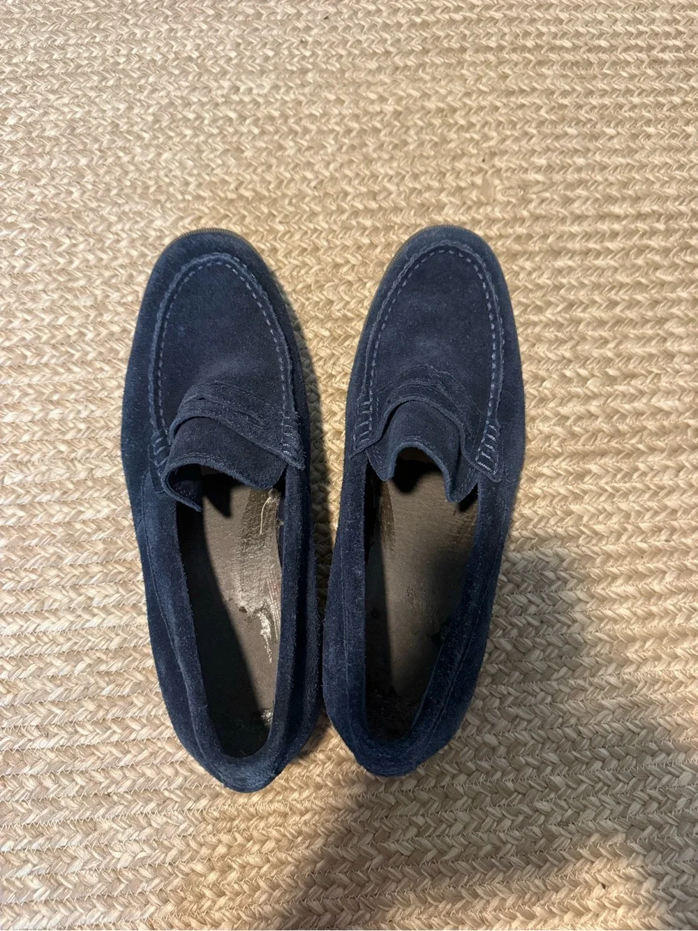 Sperry Navy Suede Penny Loafers